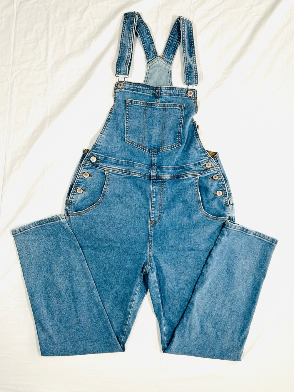 Luvamia Women’s Casual Stretch Adjustable Denim Bib Overalls Jeans
